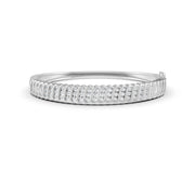 1.90 Ct Round Cut Natural Moissanite Women's Bangle Bracelets 14K Gold Plated